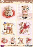 Reddy Creative Cards 3D Precut Popcorn Bear-Romantic