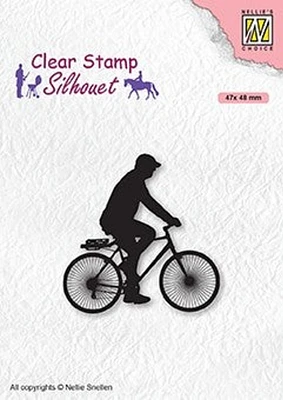 Nellie's Choice Clear Stamp Silhouette Men-Things Cyclist