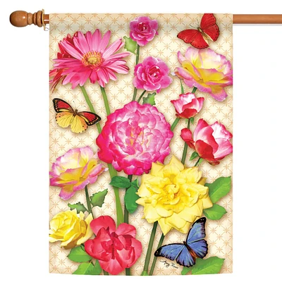 Toland Home Garden Flower and Butterfly Outdoor House Flag 40" x 28"