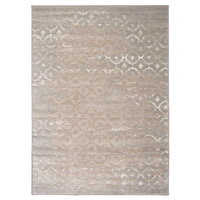 Chaudhary Living Geometric Rectangular Area Throw Rug - 5.25' x 7.25' - Gray and Brown