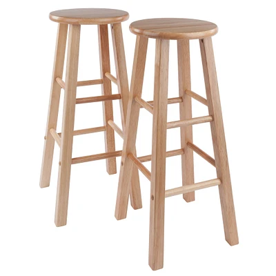 Contemporary Home Living Set of 2 Brown Contemporary Bar Stools 28.75"