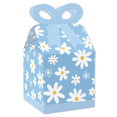 Big Dot of Happiness Daisy Flowers - Square Favor Gift Boxes - Floral Party Bow Boxes