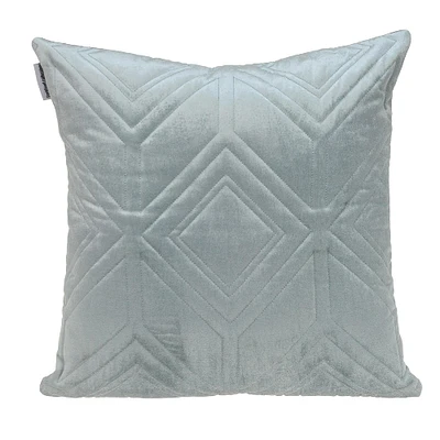 Nassau Collection 20" Gray Transitional Quilted Velvet Throw Pillow