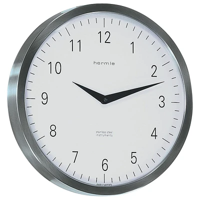 Hermle 45" Silver and White Round Wall Clock