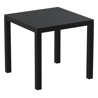 Luxury Commercial Living 31.5" Black Square Outdoor Patio Dining Table