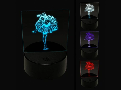 Ballerina En Pointe Pose 3D Illusion LED Night Light Sign Nightstand Desk Lamp