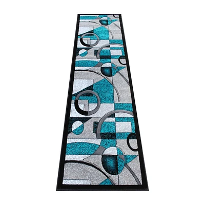 Masada Rugs Sophia Collection Area Rug with Hand Sculpted Abstract Geometric Pattern