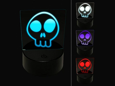 Fun Skull 3D Illusion LED Night Light Sign Nightstand Desk Lamp