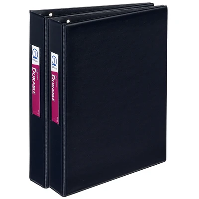 Mini Durable Binder, 1" Round Rings, 5-1/2" x 8-1/2", 2 Black Binders