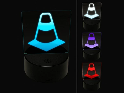 Traffic Cone 3D Illusion LED Night Light Sign Nightstand Desk Lamp