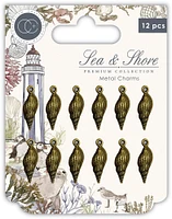 Craft Consortium Sea & Shore Metal Charms 12/Pkg-Shells