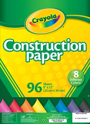 Multipack of 12 - Crayola Construction Paper Pad 9"X12"-96 Sheets