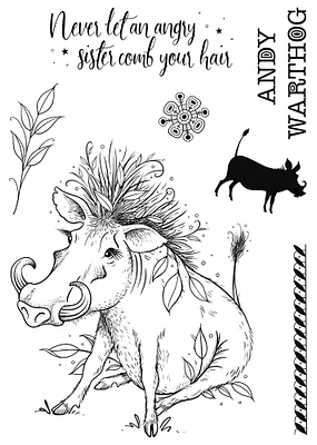 Pink Ink Designs 6"X8" Clear Stamp Set-Andy Warthog