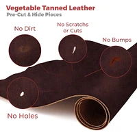 ELW Genuine Leather Vegetable Tanned 8-9 oz. (3.2-3.6mm) Size 6” to 14 SQ FT Full Grain Veg Tan Leather AB Grade Cowhide, Heavy Weight, Tooling, Carving, DIY, Holster