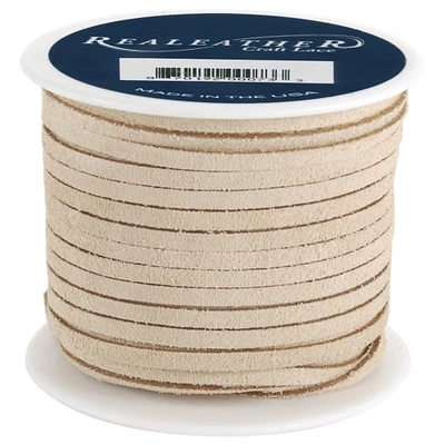 Multipack of 3 - Realeather Crafts Suede Lace .125"X25yd Spool-Beige