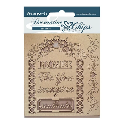 Stamperia Decorative Chips 5.5"X5.5"-Garden Of Promises Promise For You