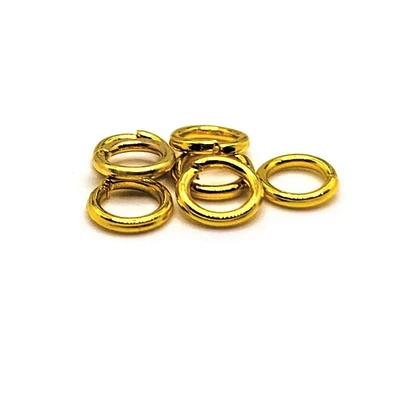 100, 500 or 1,000 Pieces: 6 mm Gold Open Jump Rings. 18g