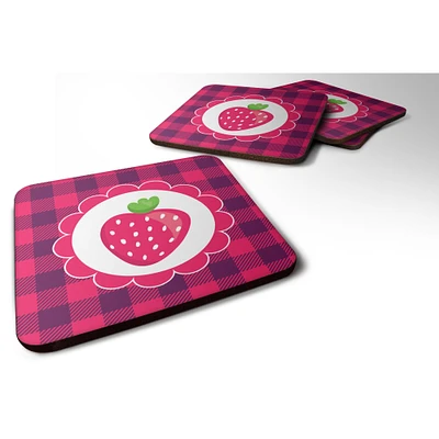 "Caroline's Treasures Stawberry Foam Coaster Set of 4, 3.5, Multicolor"