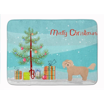 "Caroline's Treasures Bichpoo Christmas Tree Machine Washable Memory Foam Mat doormats, Multicolor"