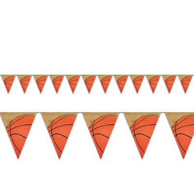 Basketball Pennant Banner, (Pack of 12)