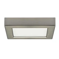 10.5w 5.5-in LED Flush Mount Fixture 3000K Square Shape Brushed Nickel Finish