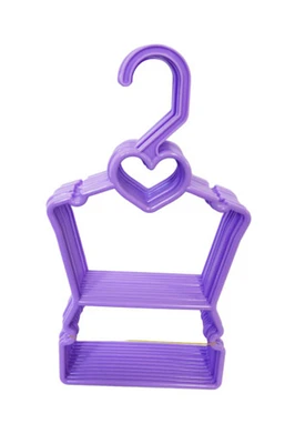 Upgrade Your Doll's Wardrobe with 6 Pc. Purple Heart Hangers for 18 Inch Clothes