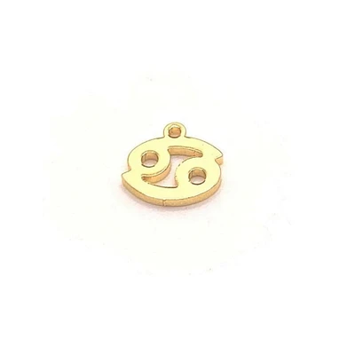 1 or 4 Pieces: Gold 304 Stainless Steel Cancer Zodiac Sign Charms