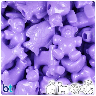 BeadTin Lilac Opaque Pet Parade Plastic Pony Beads (2oz)