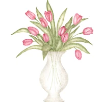 Vase of Tulips Wall Stencil | 3074 by Designer Stencils | Floral Stencils | Reusable Art Craft Stencils for Painting on Walls, Canvas, Wood | Reusable Plastic Paint Stencil for Home Makeover | Easy to Use & Clean Art Stencil