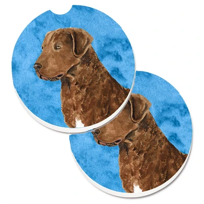 "Caroline's Treasures Blue Chesapeake Bay Retriever Set of 2 Cup Holder Car Coasters SS4807-BUCARC, 2.56, Multicolor"