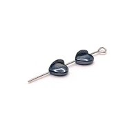 4, 20 or 50 Pieces: Hematite Heart Spacer Charm Beads - Double Sided