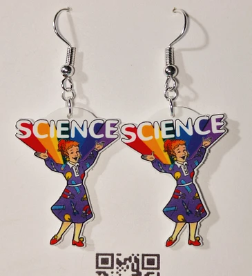 Magic School Bus Mrs Frizzle Science Fan Art Earrings