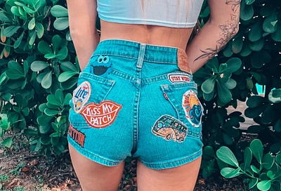 Vintage Levi's Jean Shorts| Upcycled Levi's| Vintage GAP | Patched Shorts| Vintage Denim| Patched Jeans| Can Customize Any Size