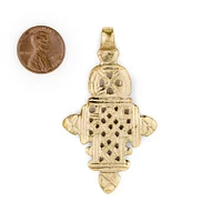 Brass Ethiopian Coptic Cross Pendant, African Abyssinian Design, Orthodox Christian Pendant for Jewelry, The Bead Chest