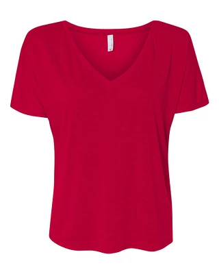 BELLA + CANVAS® - Best Women’s Slouchy V-Neck Tee | 3.7 oz./yd² (US), 65/35 polyester/viscose | Explore Our Charming Collection of Short Sleeve Girl's T-Shirts