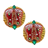 2 Pairs Acrylic Laxmi Feet, Hindu Diwali Decor, Vara Lakshmi Pagh, Pooja Favor , Puja Aarti Kit Items,shubh Labh, Laksmi Charan,sri Lakshmi Chran