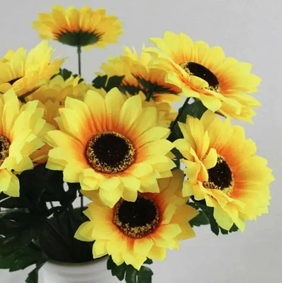 21"-Fake Sunflower Silk Flowers 6" Head Floral Bouquet Party Wedding Decor