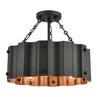 Elk Showroom Clausten 17 Wide 3-Light Semi Flush Mount