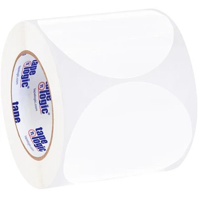 Tape Logic Inventory Circle Labels, 4", White, 500/Roll