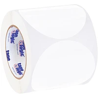 Tape Logic Inventory Circle Labels, 4", White, 500/Roll