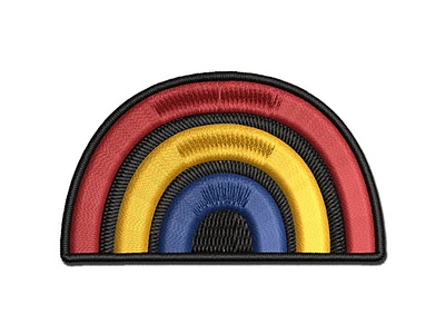 Rainbow Fun Doodle Multi-Color Embroidered Iron-On Patch Applique