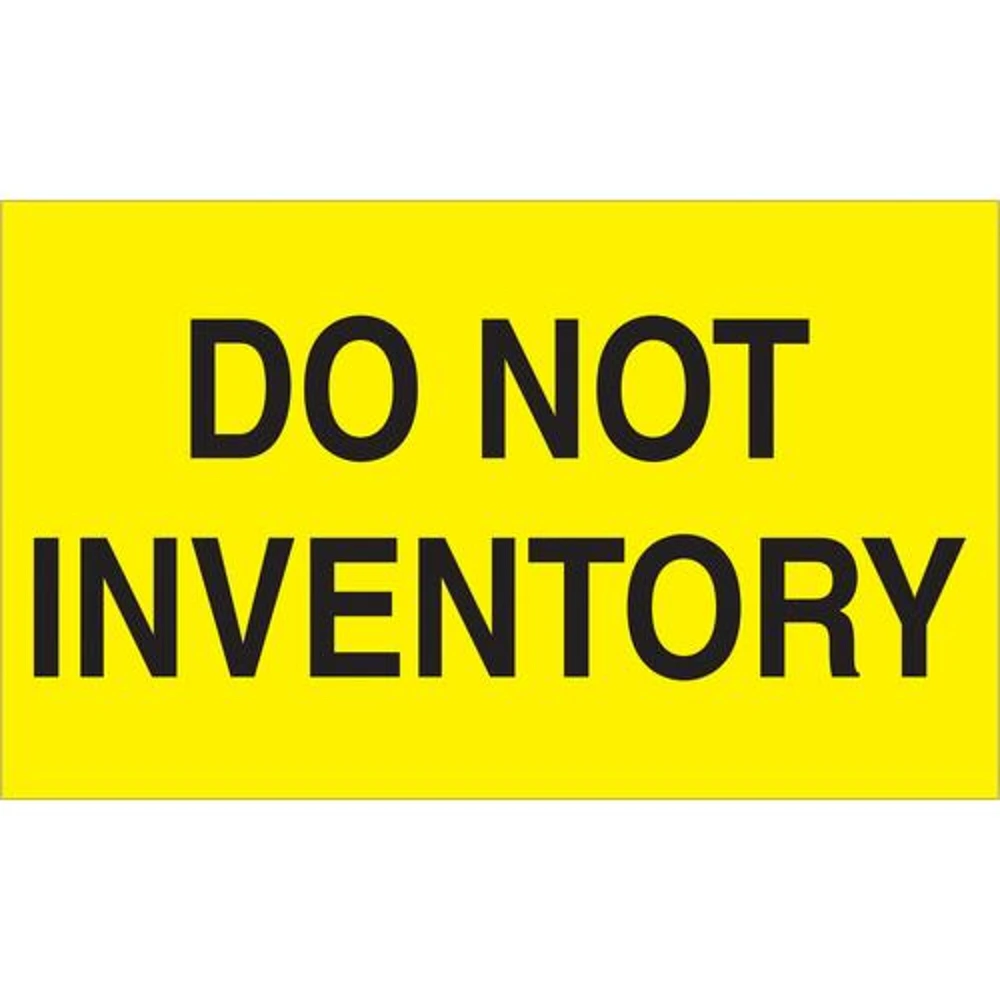 Tape Logic Labels, "Do Not Inventory", 3" x 5", Fluorescent Yellow, 500/Roll