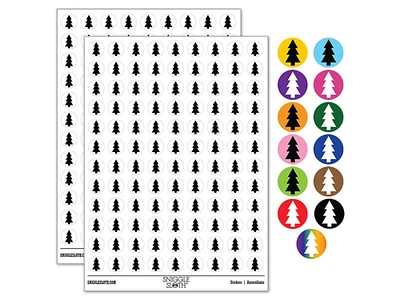 Pine Tree 0.50" Round Sticker Pack