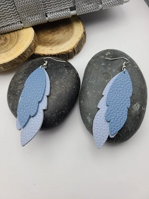 Faux Leather Earrings, Feather Earrings, Unique, Birthday Gifts, Mothers Day Gifts, Valentine Day Gift, Fun and Trendy, Lightweight