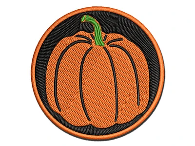 Realistic Pumpkin Fall Thanksgiving Halloween Multi-Color Embroidered Iron-On Patch Applique