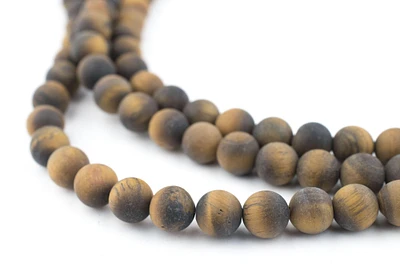 TheBeadChest Matte Tiger Eye Beads (6mm): Organic Gemstone Round Spherical Energy Stone Healing Power Crystal for Jewelry Bracelet Mala Necklace Making