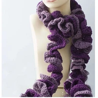 Hand Crocheted Double Ruffle Scarf