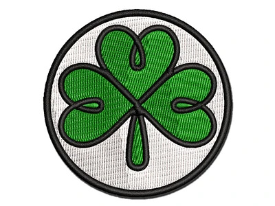 Three Leaf Clover Shamrock Tribal Celtic Knot Multi-Color Embroidered Iron-On Patch Applique