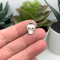 4, 20 or 50 Pieces: Small Antique Silver Skull Charms