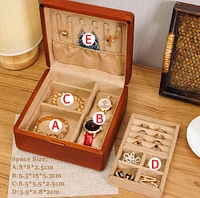 Exquisite solid Wood Jewelry Box, Double Interior Jewelry Box, Watch Ring Earring Bracelet Necklace Storage Box